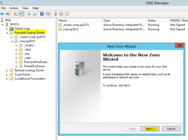 Forward Lookup Zones